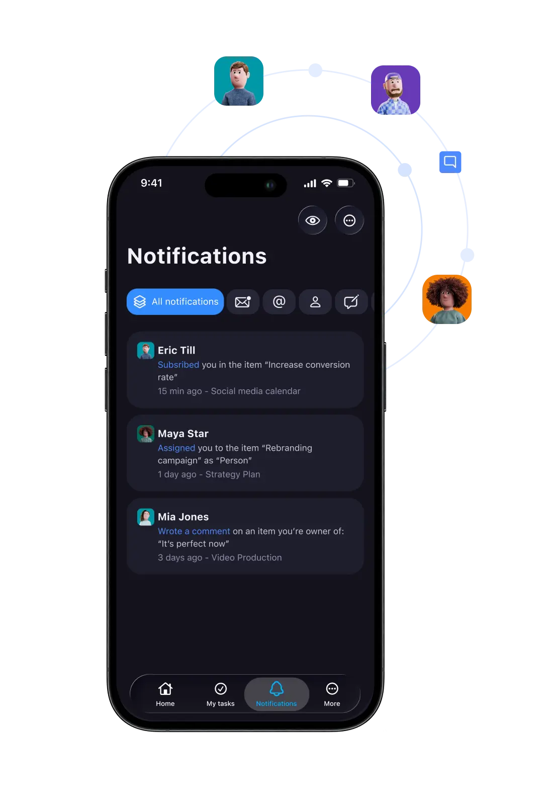 Notifications in Plaky app