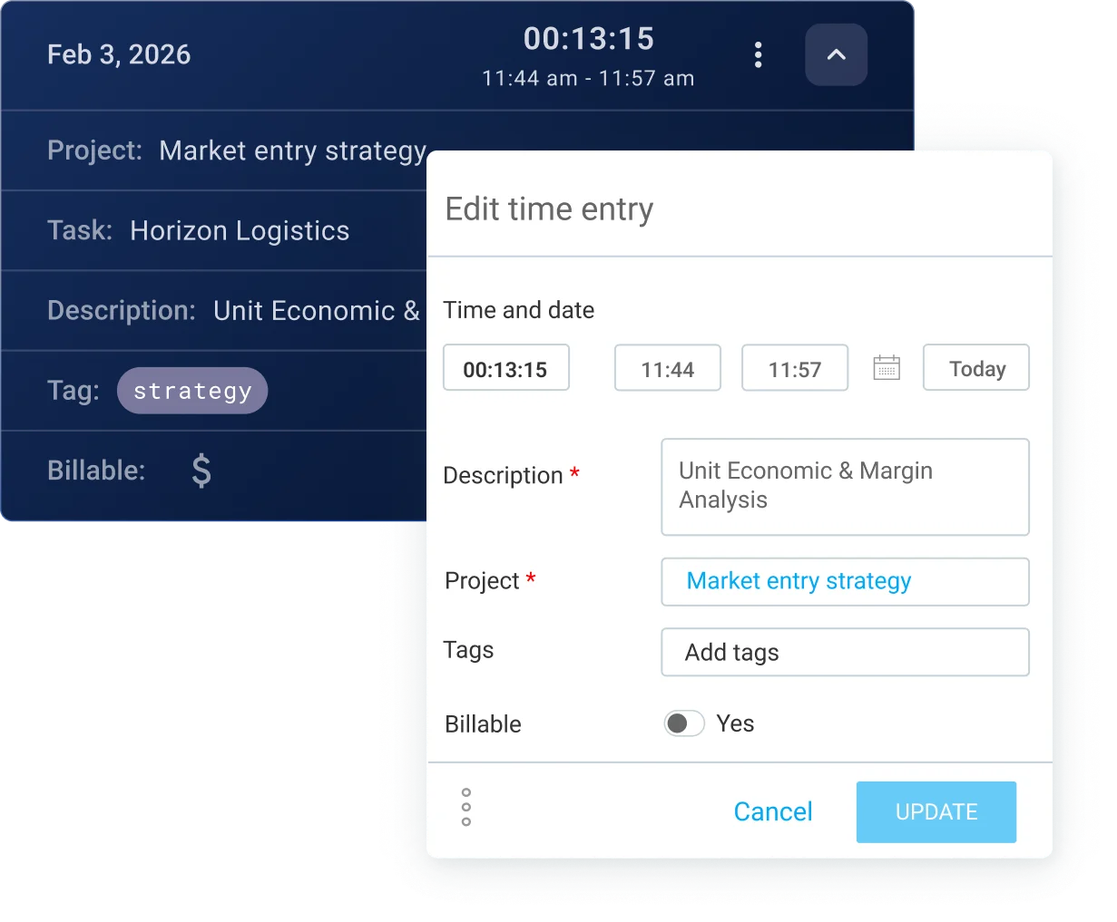 Billing and reporting