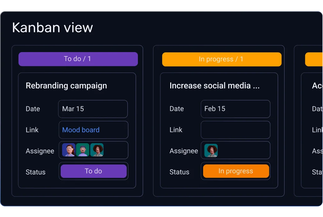 UI Kanban view