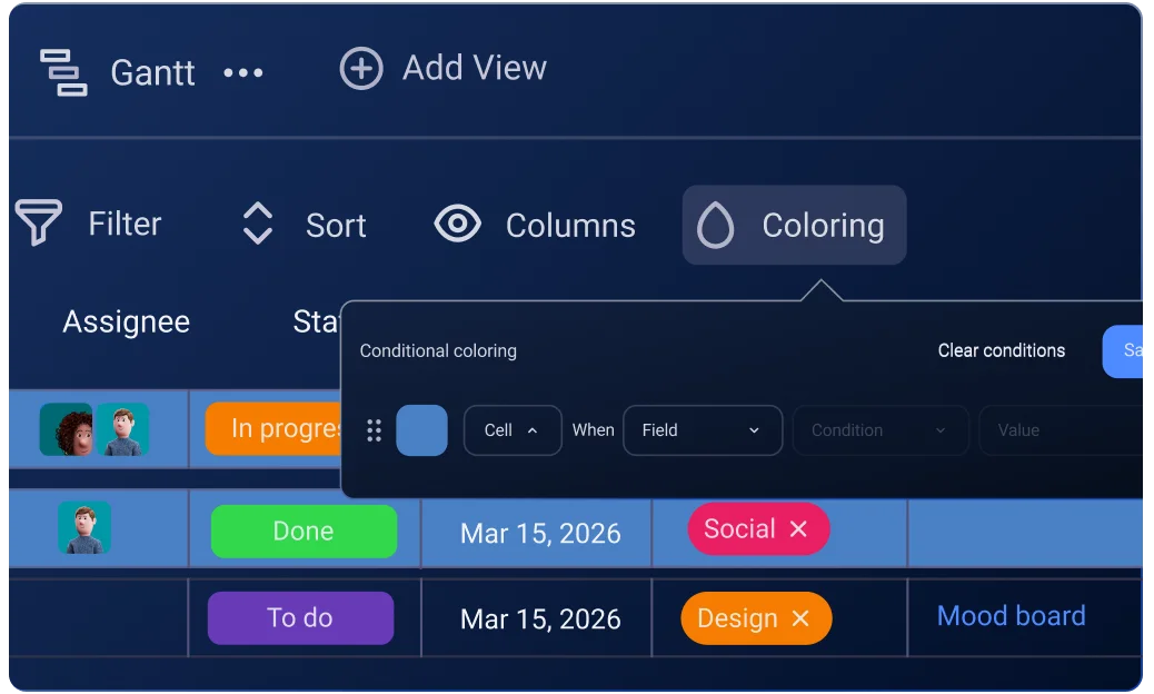 Conditional coloring