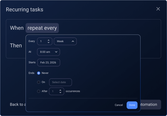 Recurring tasks