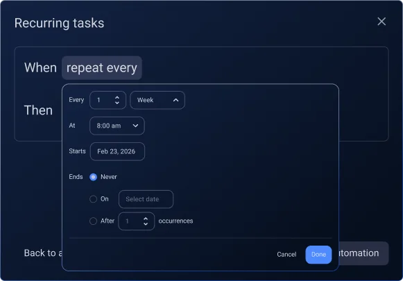 Create recurring tasks