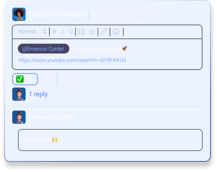 Reply and react to comments