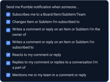 Notification settings in Plaky