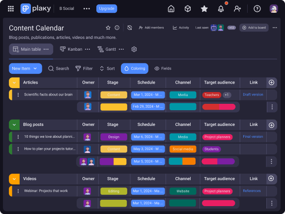 Defiine user roles and permissions in Plaky