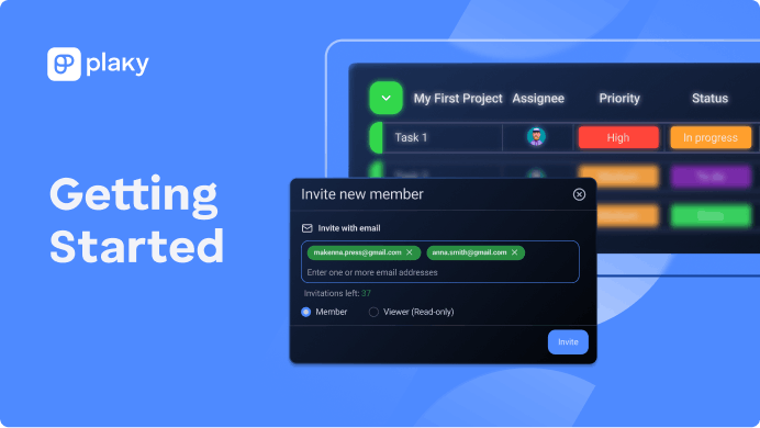 Plaky project and task management screenshot