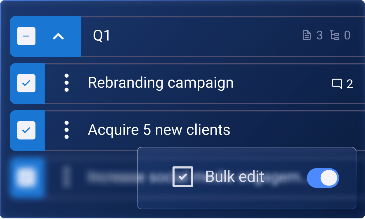 Bulk actions