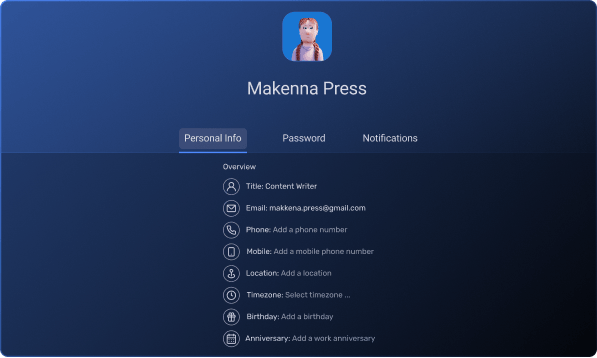 Customizable user profiles