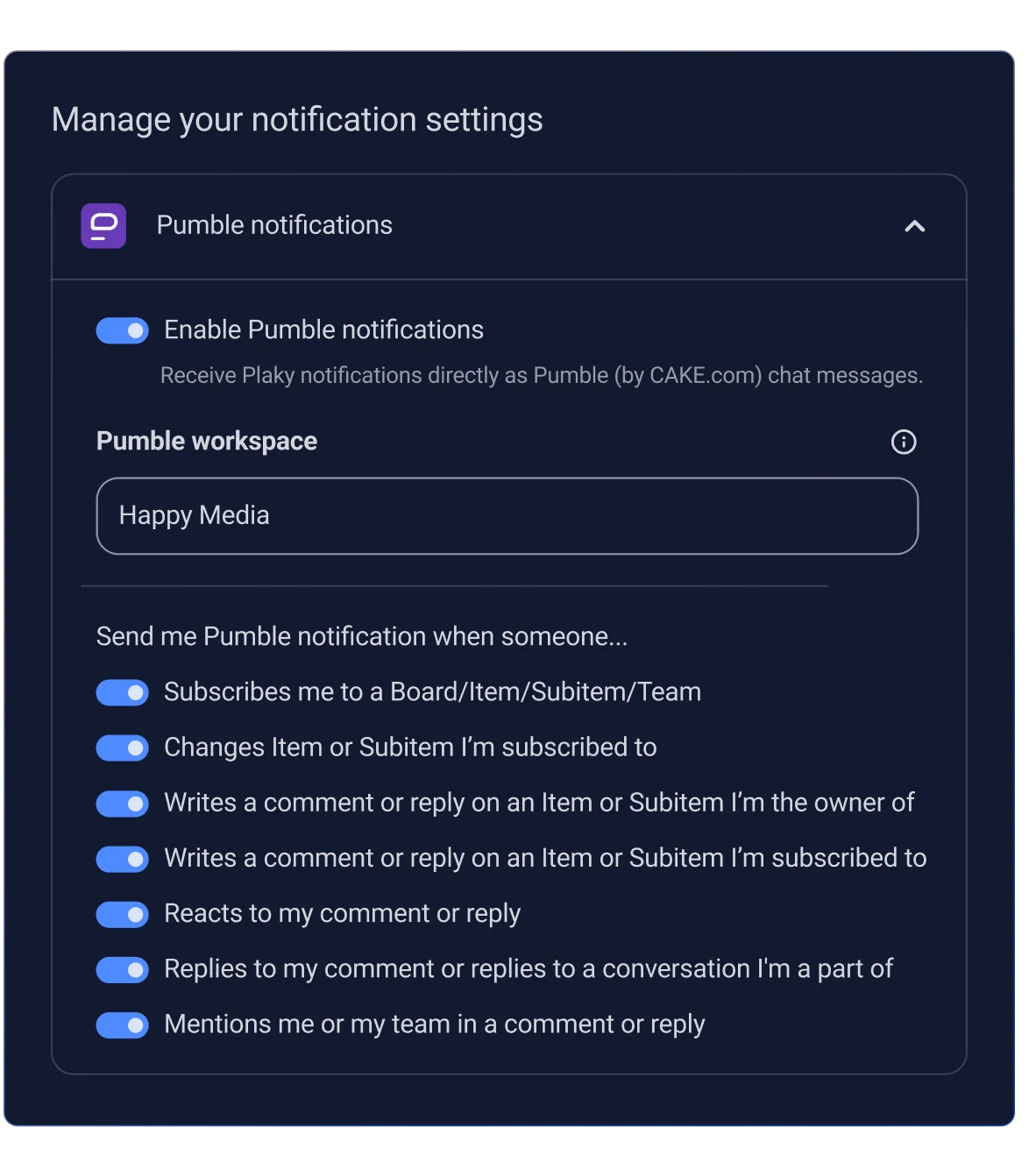 Custom notifications
