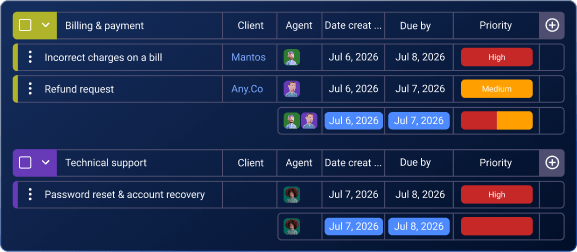 Organize requests as tasks