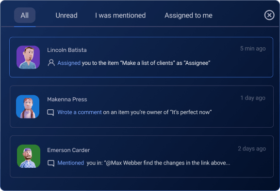 Real-time status updates