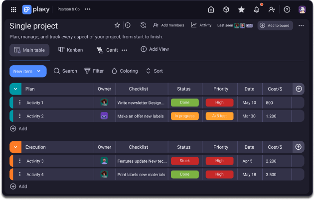 Stay up to date in Plaky