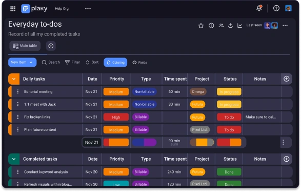 Manage work with Plaky