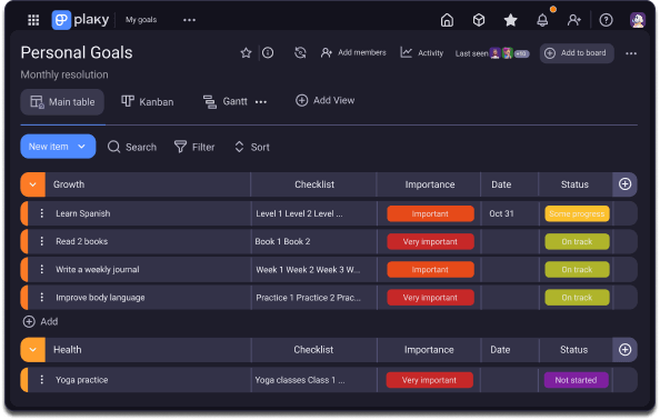 Stay up to date in Plaky