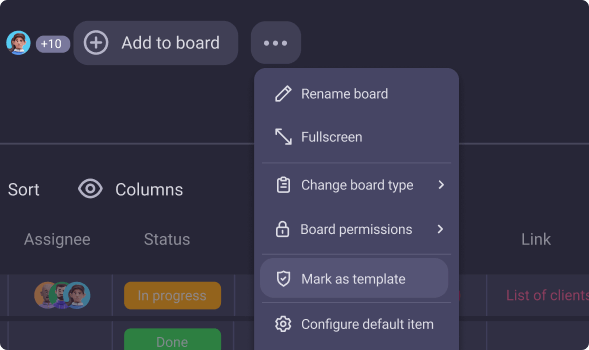Board & tasks templates