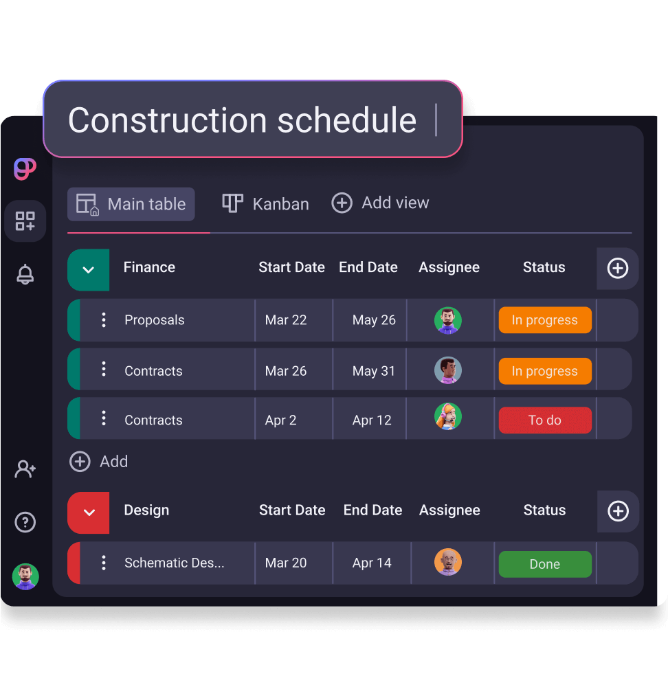 Construction Schedule Template Plaky™