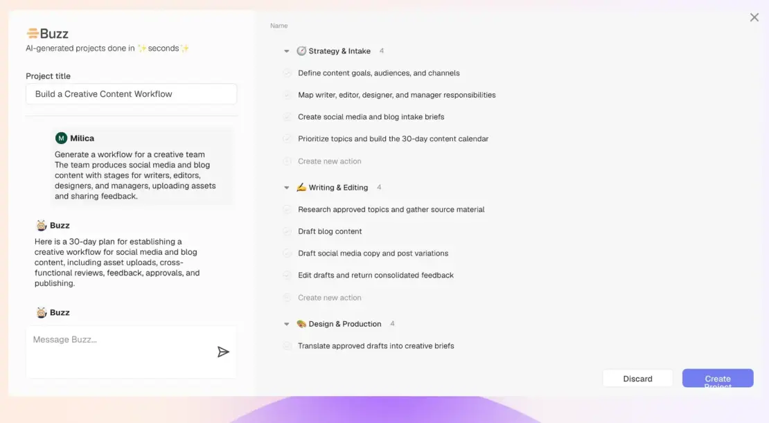Buzz AI-generated workflow in Hive