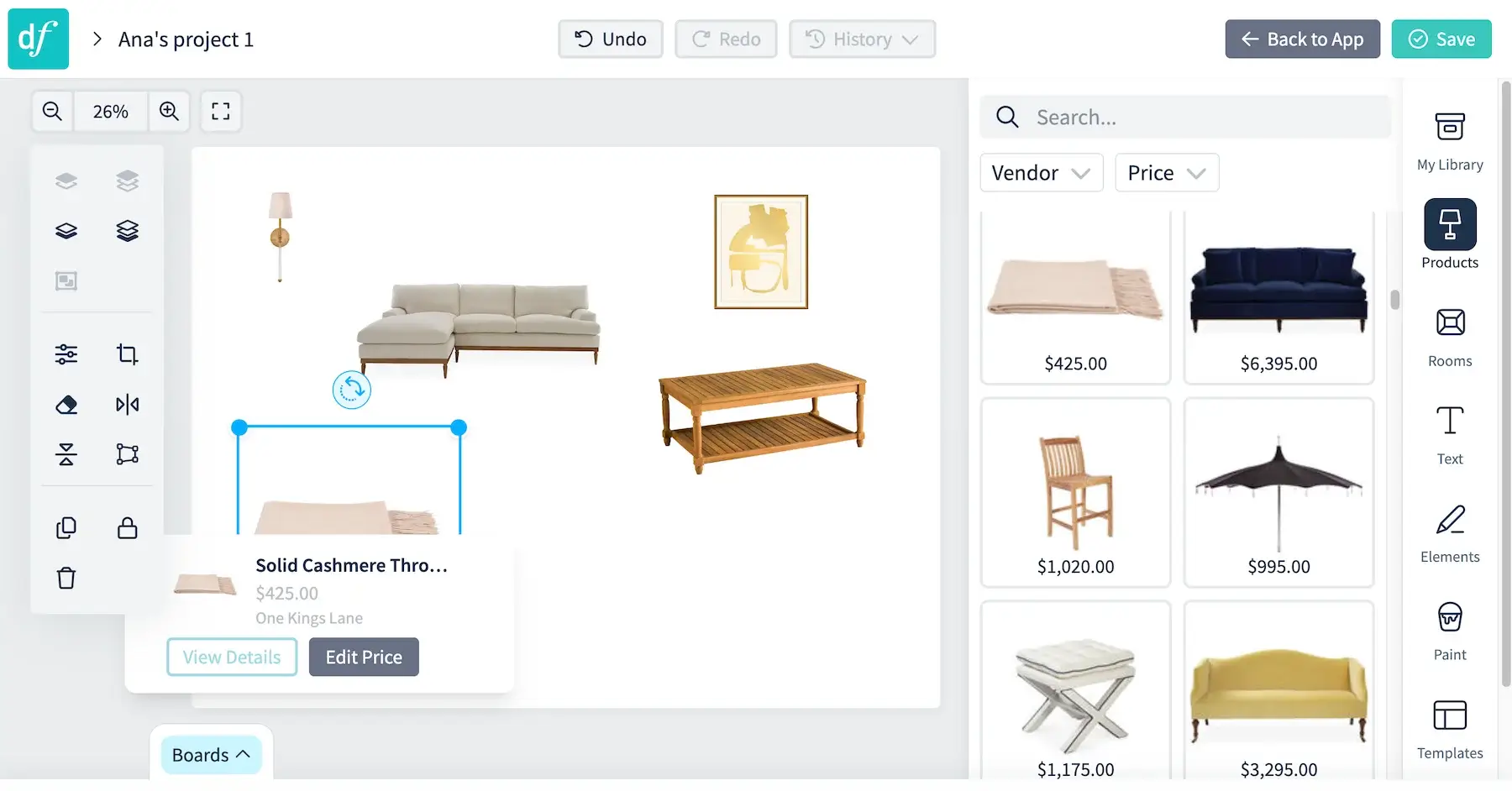 Creating a moodboard in DesignFiles