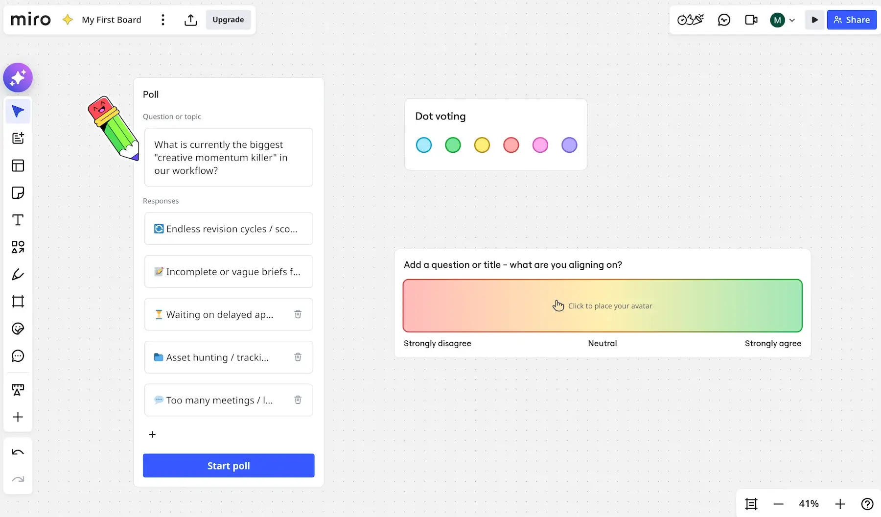 Interactive tools in Miro