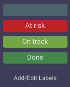 Status labels in Plaky