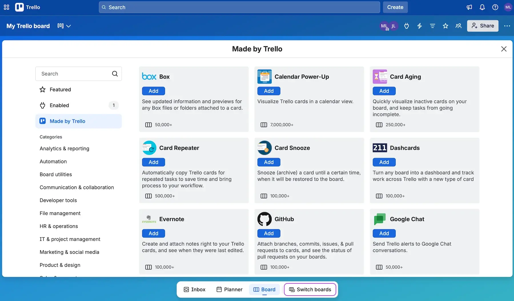 Trello's Power-Ups