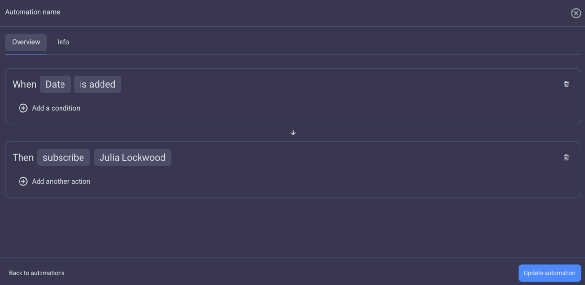Board automations in Plaky project management software