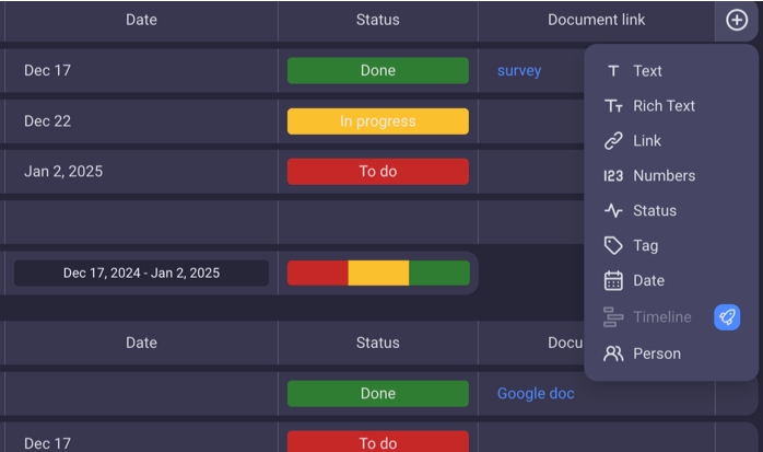 Adding custom fields in Plaky project management software