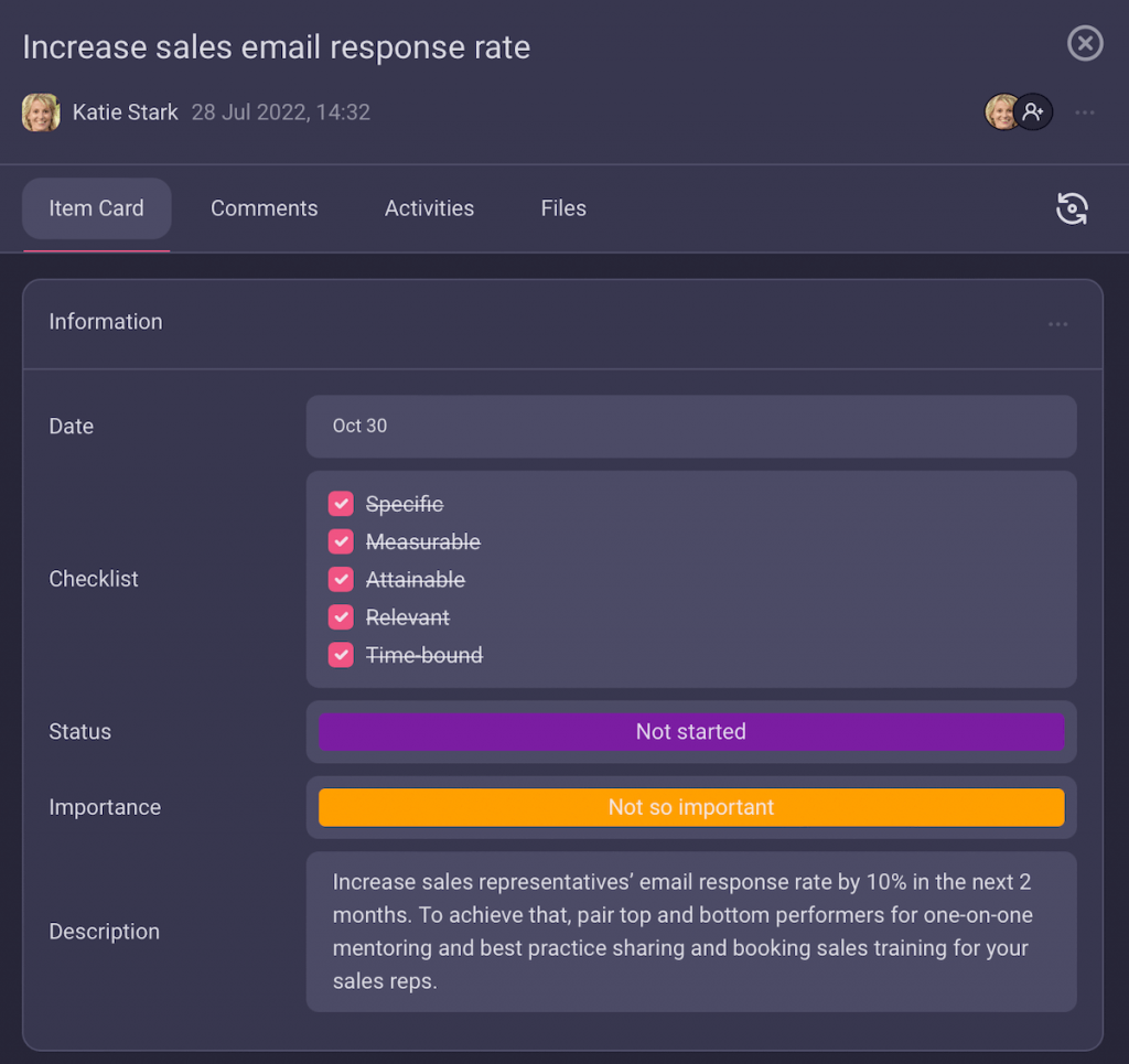 S.M.A.R.T. sales goal - Increase sales email response rate