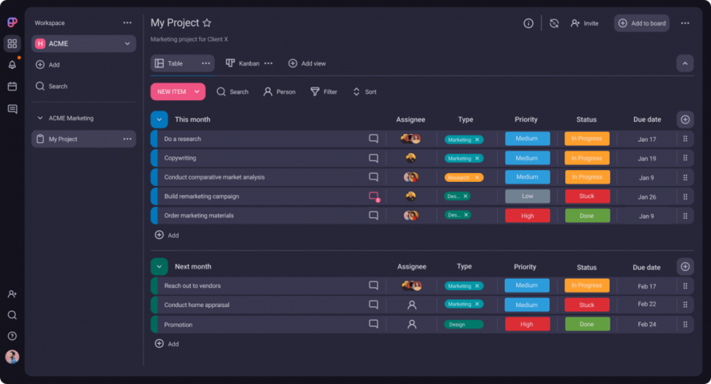 Workload management in a project management tool - Plaky