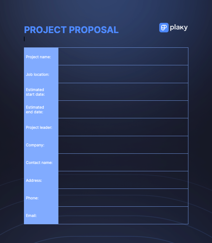Project proposal template page 2