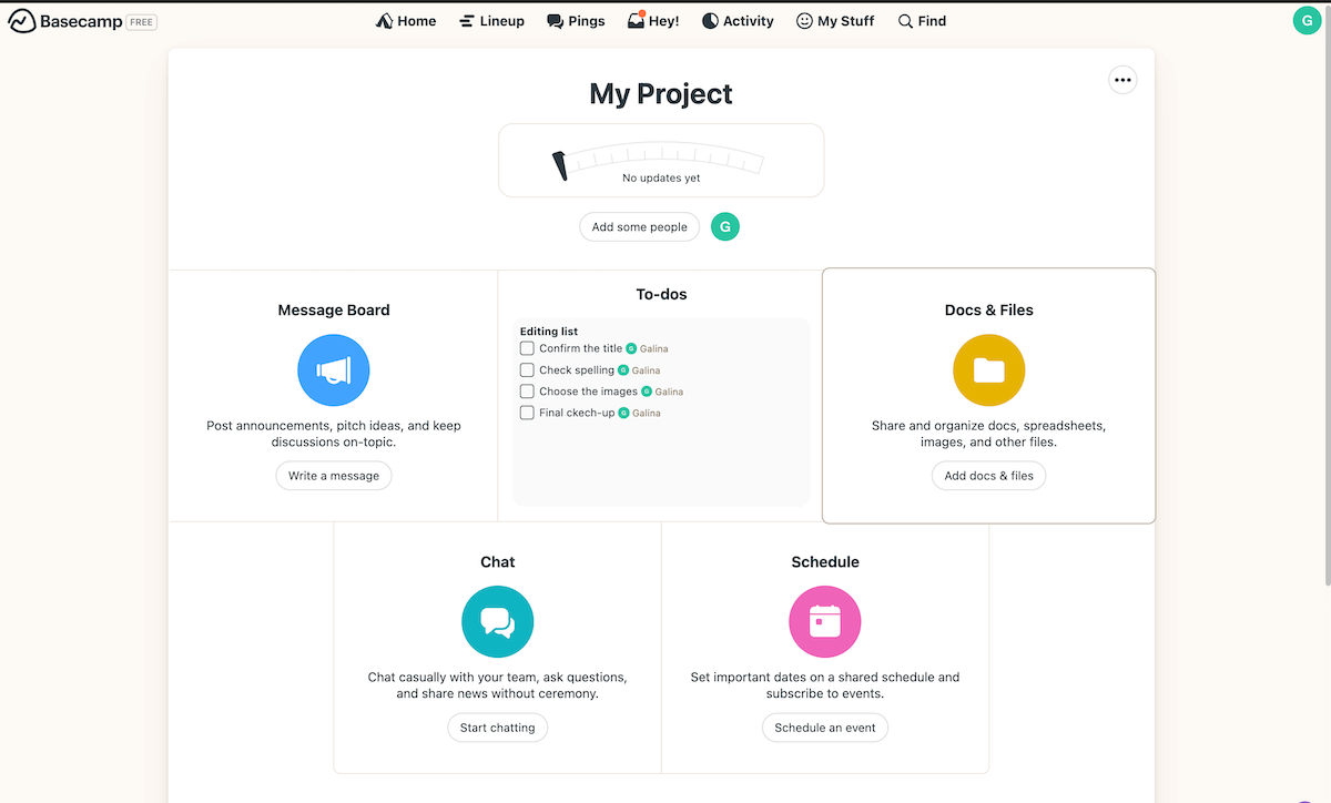 My Project in Basecamp