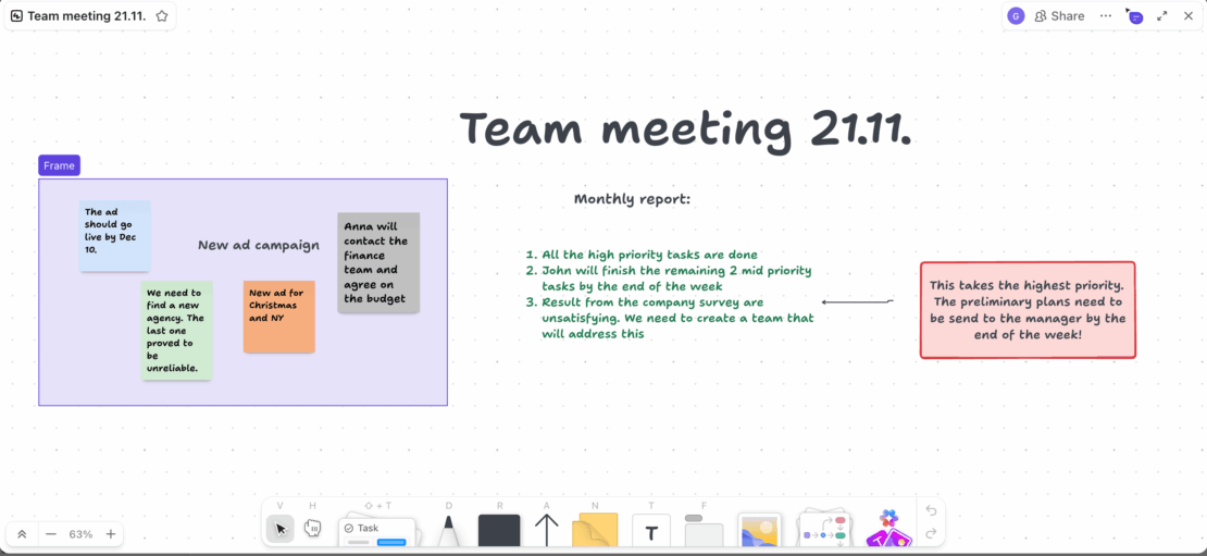 Whiteboard in ClickUp