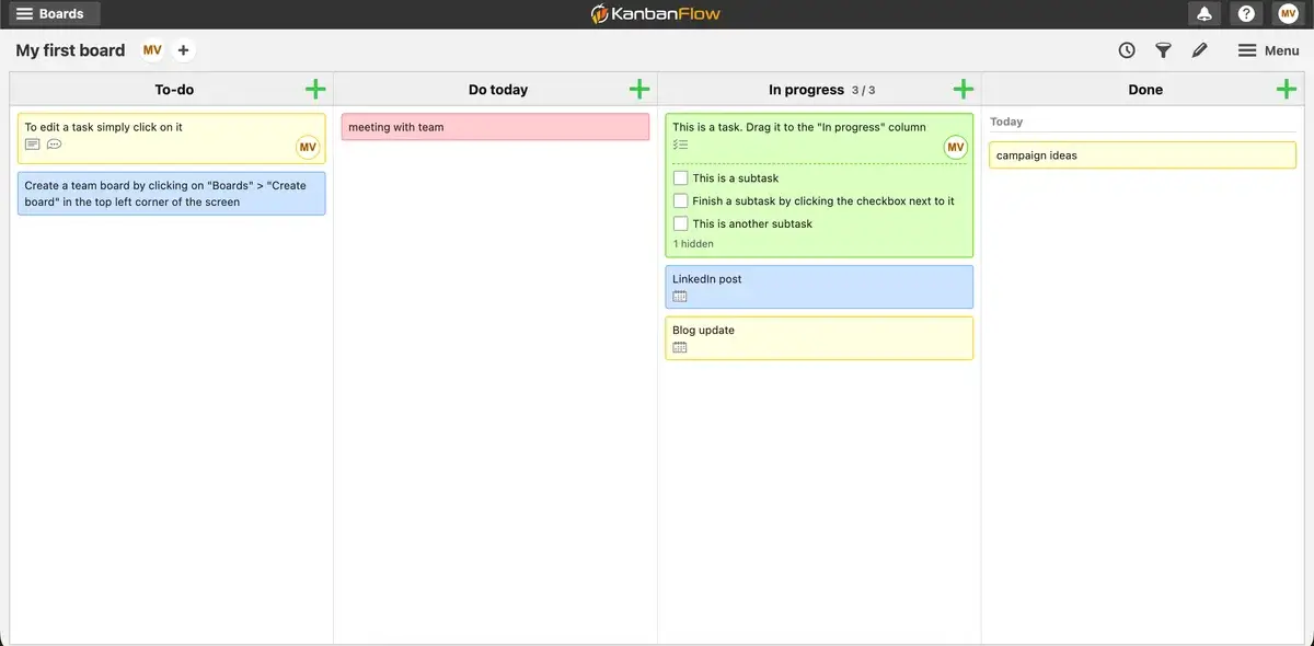 Board in KanbanFlow