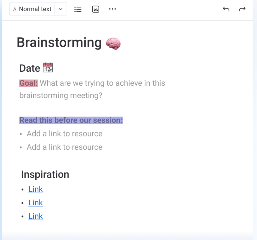 monday.com Brainstorming