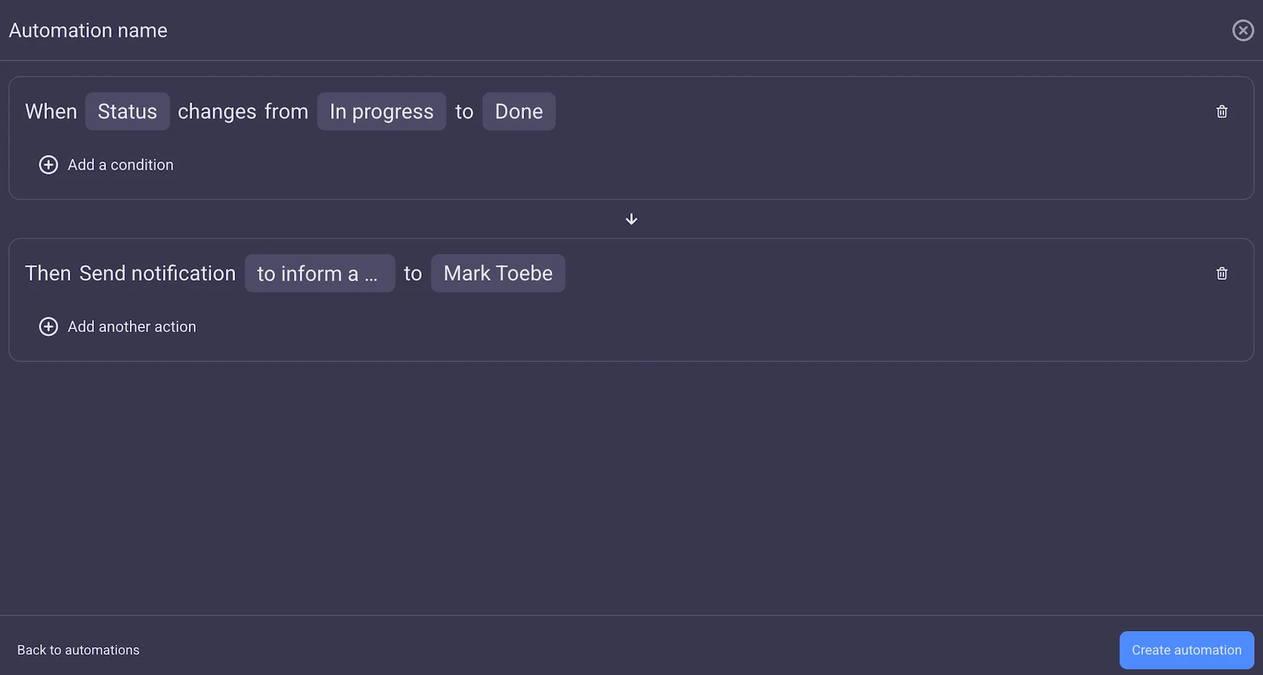Automations in Plaky