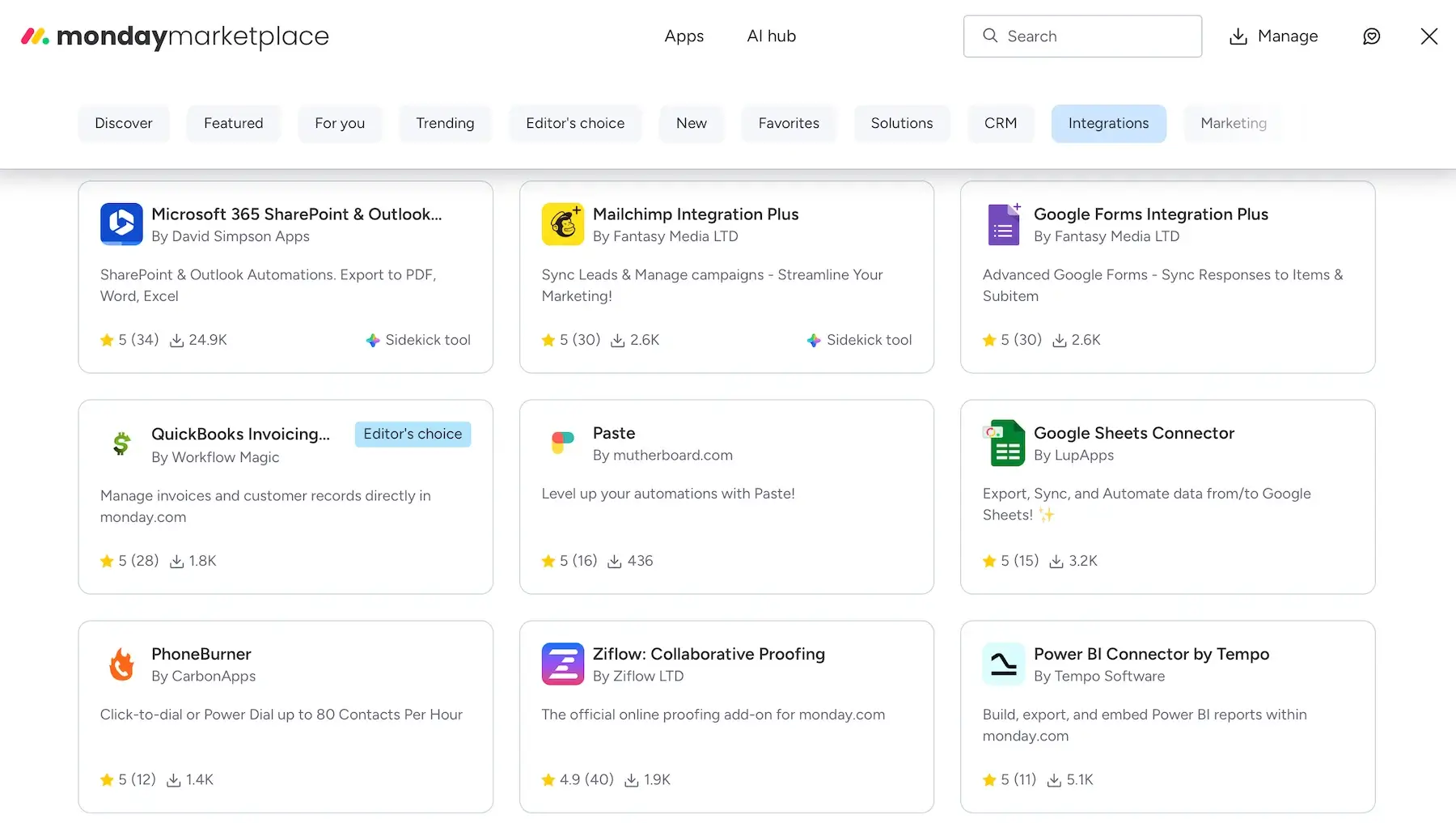 monday.com’s integrations