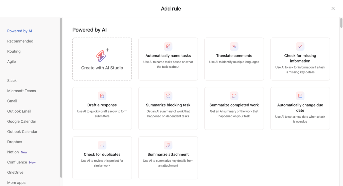 Adding rules in Asana 
