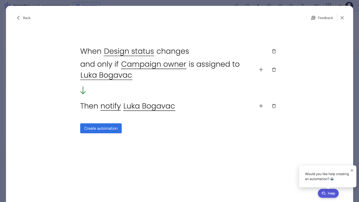 Monday.com automations