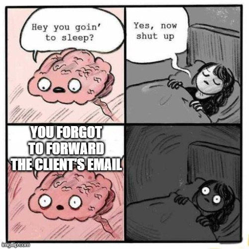Forwarding emails project management meme