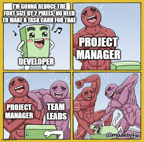 Green block project management meme