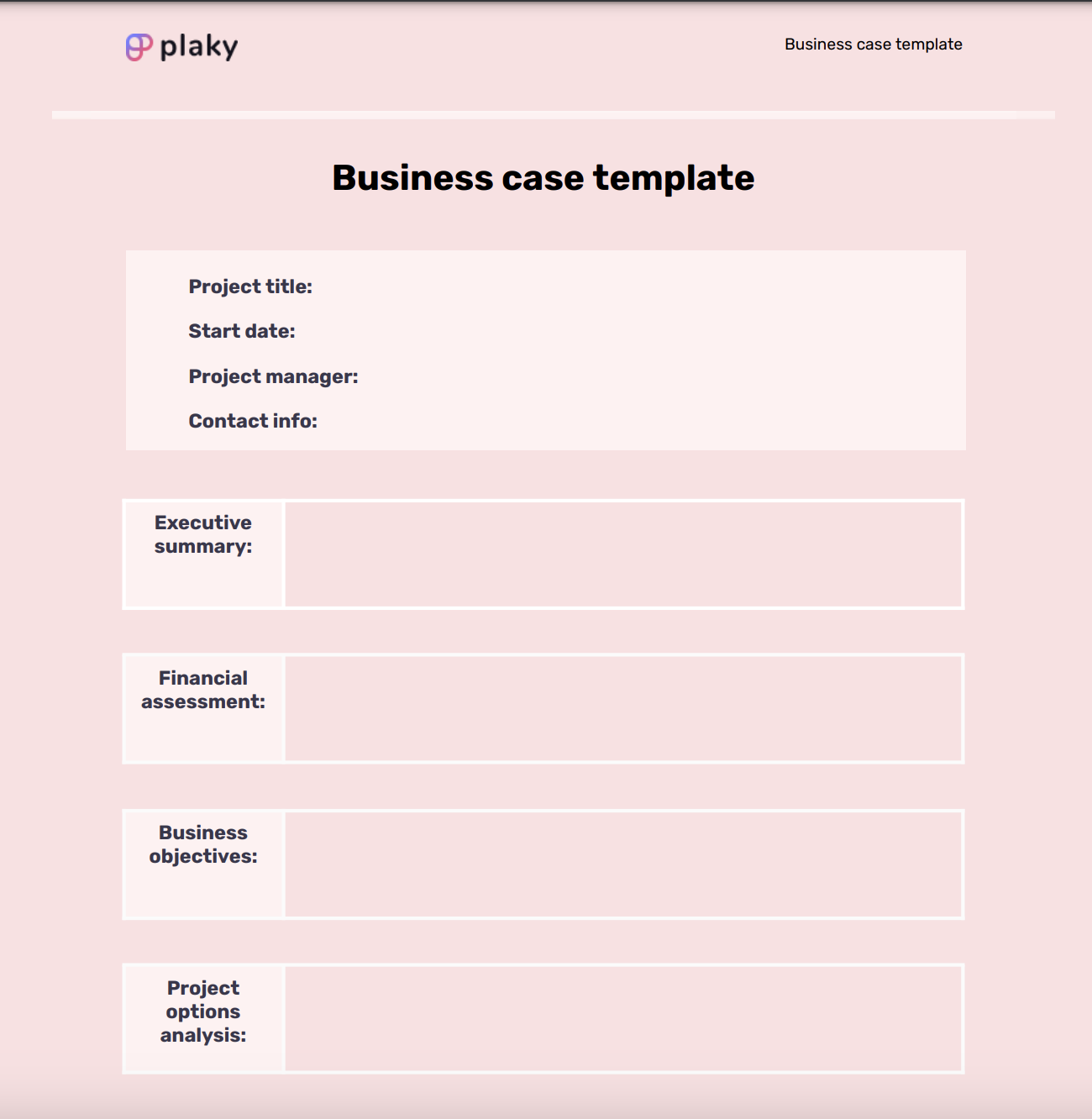 Business case template