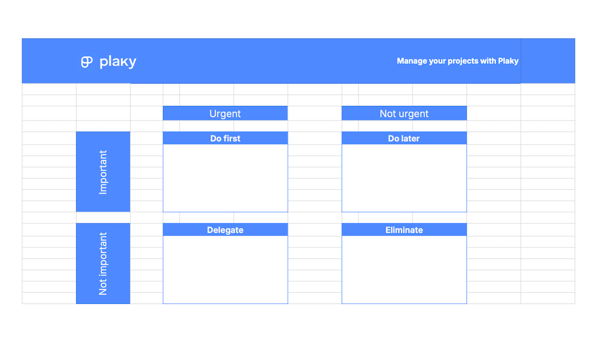 Eisenhower Matrix template