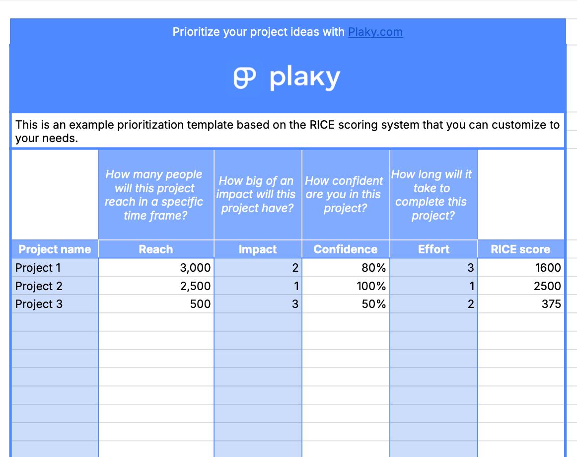 RICE framework template