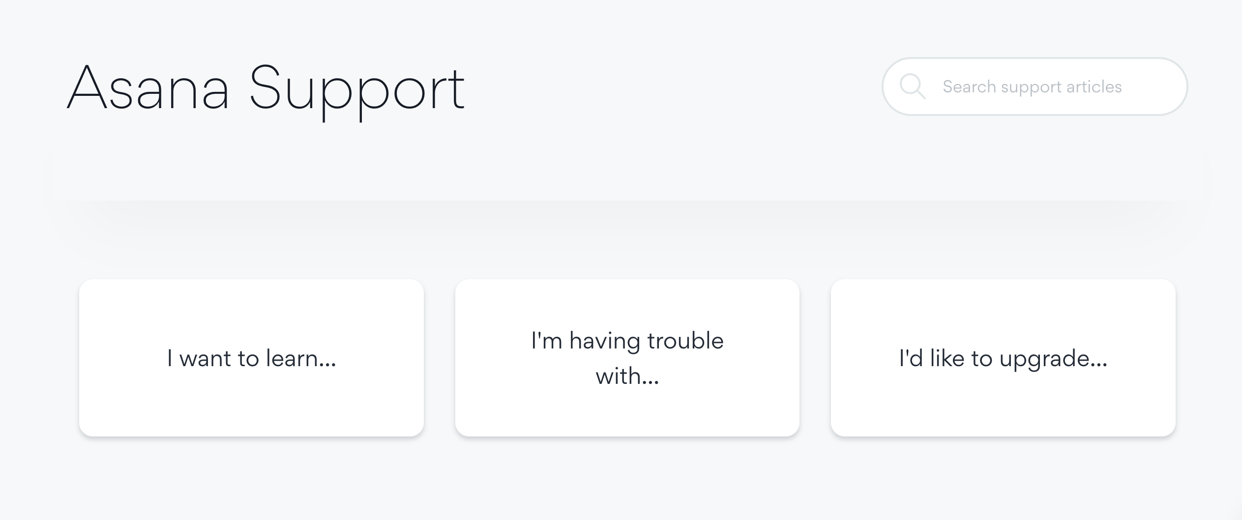 Asana support page