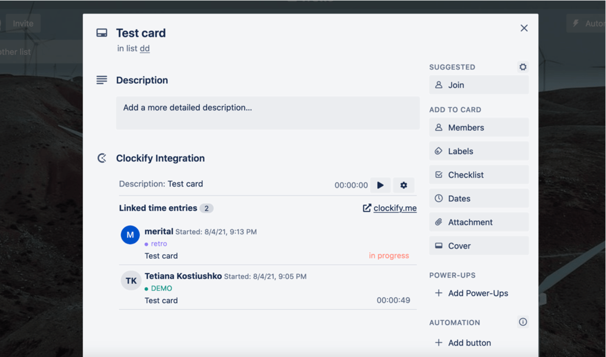 Tracking time in Trello with the Clockify time tracker