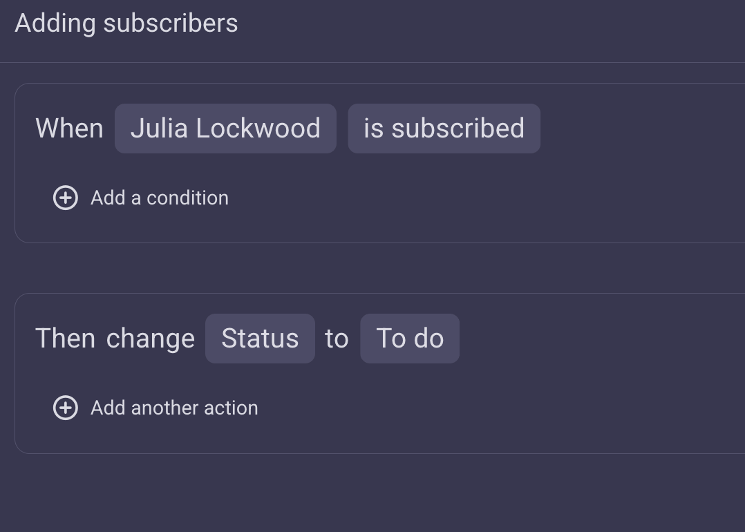 Board automations in Plaky project management software