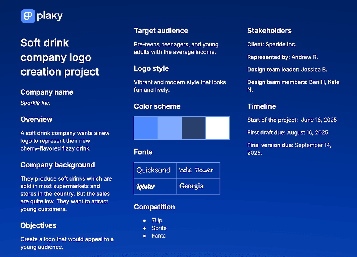 Example of a logo creative brief