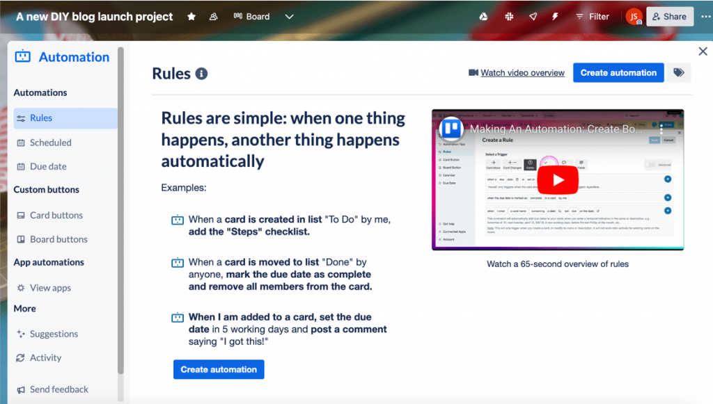 Automation in Trello