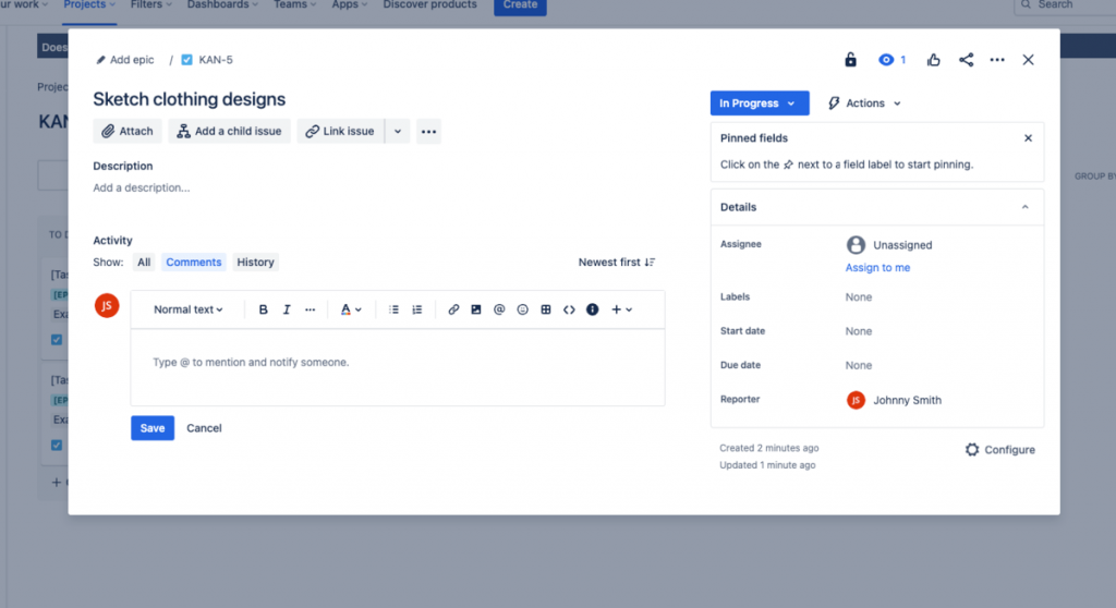 Issue and issue fields in Jira
