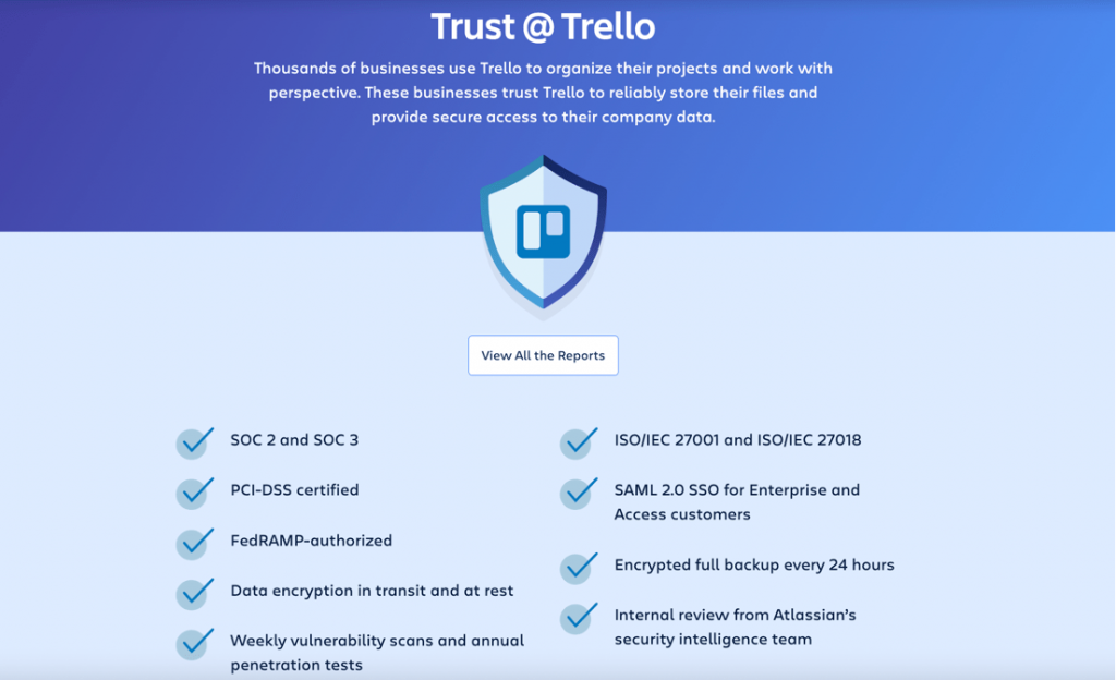 Trello security, Source: trello.com